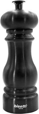 Bisetti Panarea Black Finish Stainless Steel Pepper mill With Adjustable Grinder
