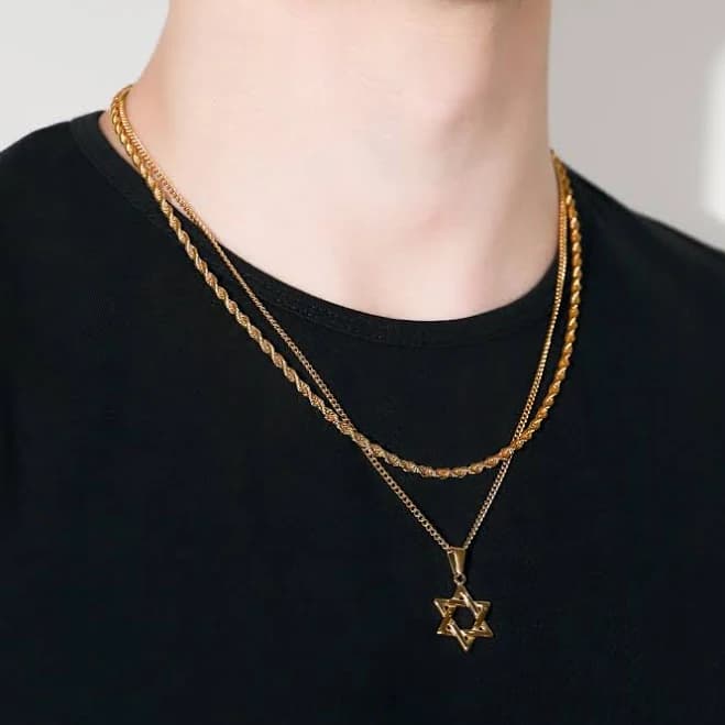Star of David Pendant Set
