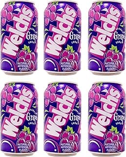 Welch’s Sparkling Grape Soda, 12 Fl Oz Cans (Pack of 6) | Bold Fruity Flavor | Carbonated Drink | Refreshing Sparkling Beverage | Made with Real Grape Juice Concentrate