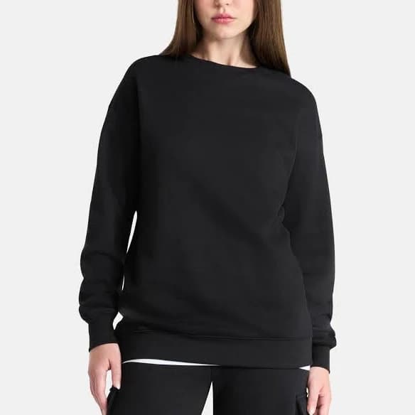 No Boundaries Women's Oversized Fleece Sweatshirt with Long Sleeves