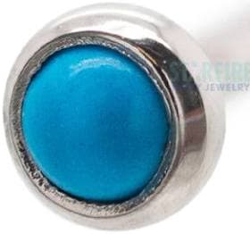 Industrial Strength Demi Bezel-Set Natural Stone Nostril Screw
