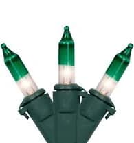 100-Count Clear Mini Christmas Light Set with Green Wire