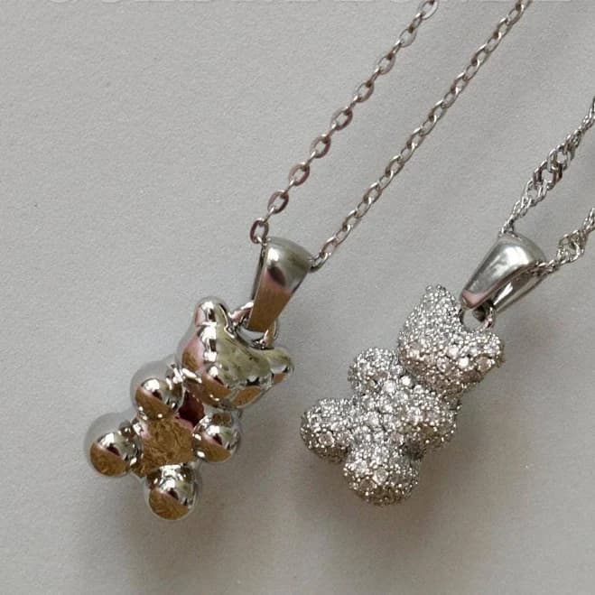 Gold Filled Teddy Bear Charm Pendant Necklace