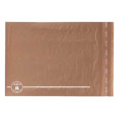 Scotch 10.5"x14.7"Curbside Recyclable Mailer Size 5: Self-Adhesive Padded Shipping Envelopes, Tan