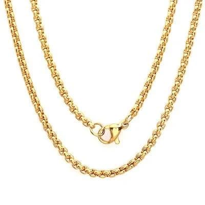 Men's Steeltime 18k gold plated stainless steel round box chain necklace