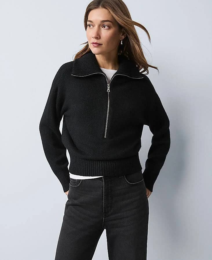 Ann Taylor Women's Weekend Collection Half-Zip Sweater