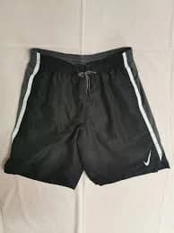 Nike Men's Black Gray White Side Stripe Athletic Shorts M