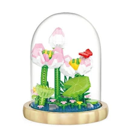 Hi-reeke Flower Mini Building Block Set Lotus Bouquet Bonsai Plastic Kit Toy for Adult