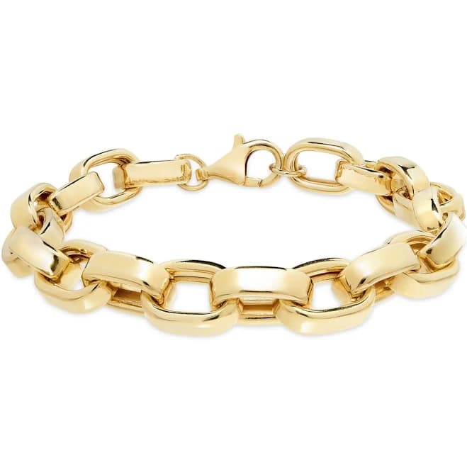 Macy's Polished Rolo Link Bracelet in 14k Gold Over Sterling Silver Made in Italy - Gold Over Silver