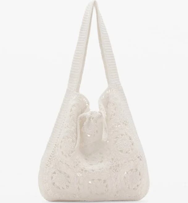 Mango Women's Crochet Shopper Bag