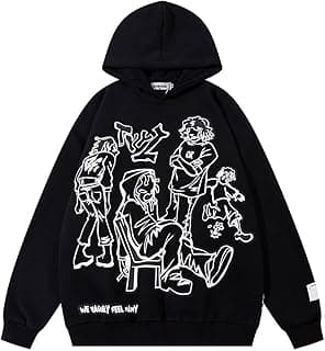 Mens Hoodies Y2k Oversized Graphic Hoodie Harajuku Vintage Jacket Hooded Pullover Sweatshirt For Women