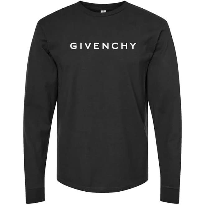 Men's Givenchy Logo Long Sleeve T-Shirt Black / Small