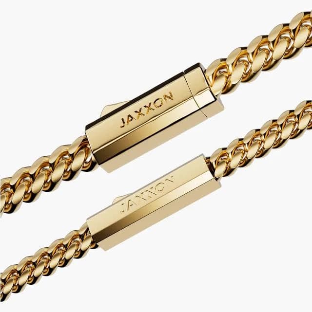 JAXXON Men's 14K Gold Cuban Link ID Bracelet