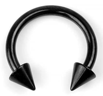 14g PVD Plated Titanium Spiked Circular Barbell