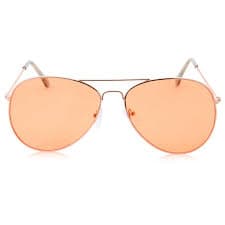 grinderPUNCH Slim Orange Modern Color Tone Metal UV Protected Adult Unisex Aviator Sunglasses - Walmart.com