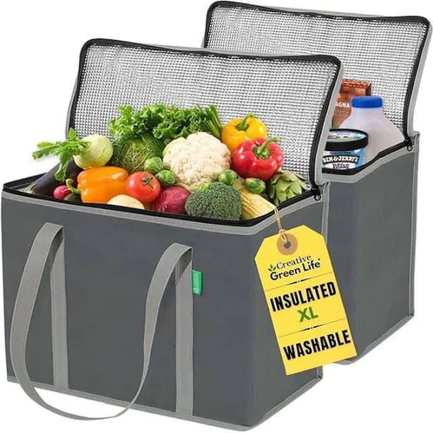 Creative Green Life XL Insulated Grocery Shopping Bags