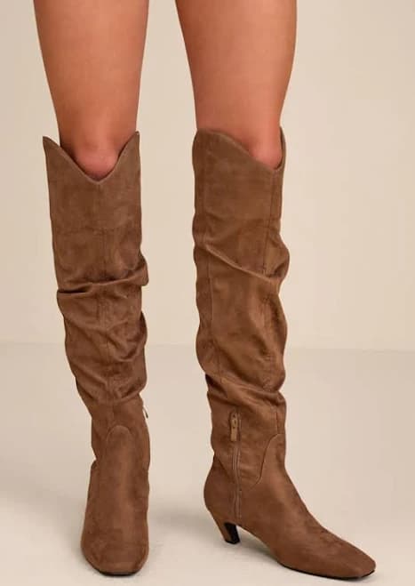 Lulus Slouchy Suede Knee-High Boots