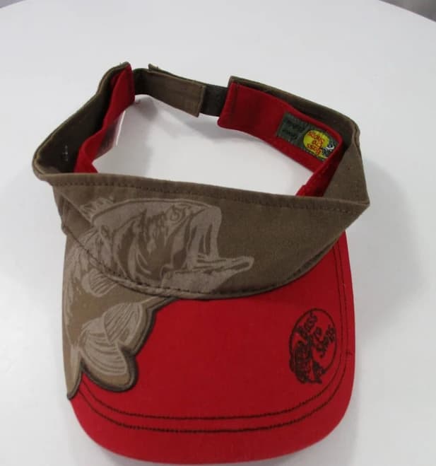 Bass Pro Shops Hat Visor Strap Back Red Brown Outdoors Fish Fishing