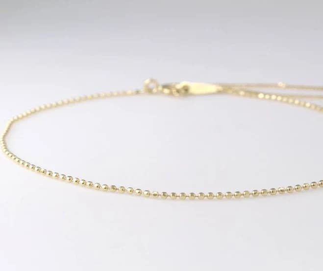 14K Solid Gold Minimalist Chain Bracelet