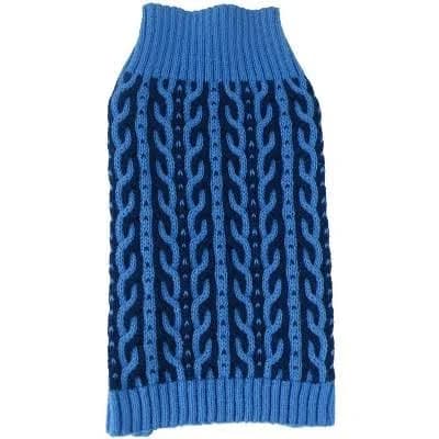 Pet Life Harmonious Dual Color Weaved Heavy Cable Knitted Fashion Designer Dog Sweater