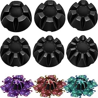 6 Pieces Flower Pour Cup for Paint Pouring 6/7/8/9/10 Slot Acrylic Paint Tools Supplies Flower Strainer for DIY and Creating Patterns Art Supplies(Black)