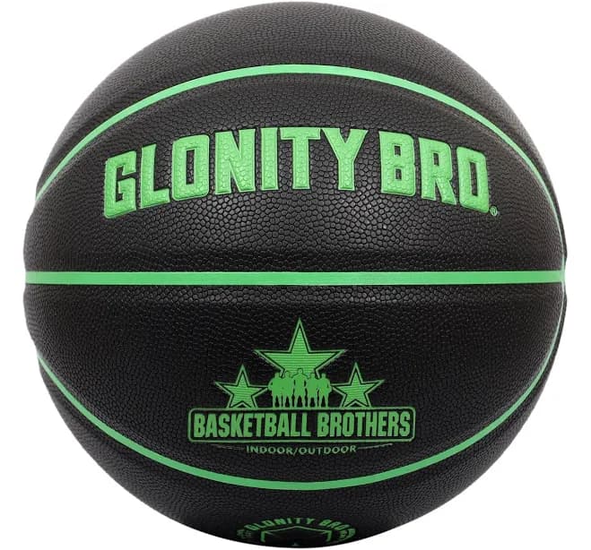 High Quality Black-Green Pu Composite Basketball Standard Size 7 Durable In&Outdoor Game Ball For