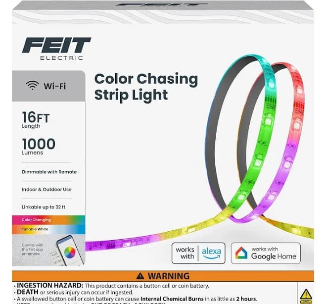 Feit 16 ft. Color Changing Plug-in LED Tape Light