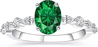 1.5ct Oval Cut Engagement Ring for Women White Gold Plated Silver Cubic Zirconic Engagement Ring CZ Wedding Ring for Women Promise Rings Band Width 2.2mm Size 5-9