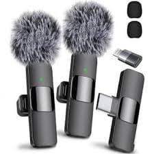 Live streaming wireless microphone - one device for two microphones, high-definition recording, intelligent noise reduction, eliminating background noise, perfect tool for vlog shooting - Walmart.com