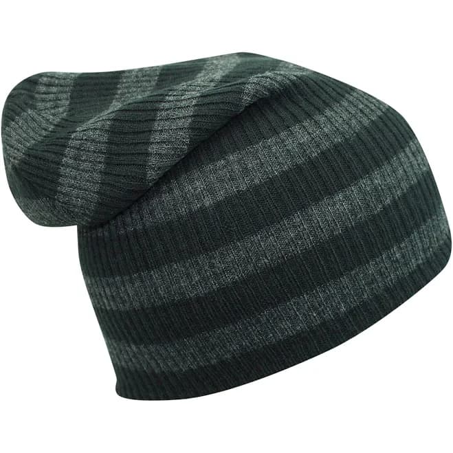 Luxury Divas Striped Knit Slouchy Beanie Cap