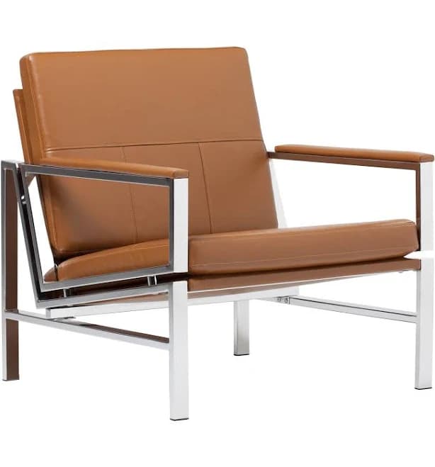 Studio Designs Home Atlas Bonded Leather and Metal Accent Chair