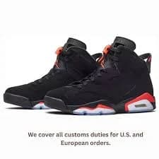 Jordan 6 High Retro Black Infrared Retro Men's Size US 7-12
