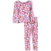 Komar Kids Little Girls Long Sleeve Hello Kitty Pajama Top & Coordinating Pajama Pant Set