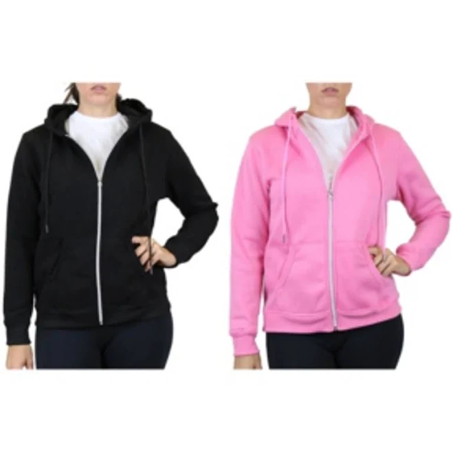 Galaxy by Harvic Women's Fleece Lined Zip Hoodie 2-Pack