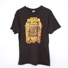 Super Mario Bros Shirt Size Large Brown Gold Nintendo Graphic Tee Mens Large