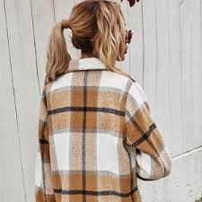 Amazon.com: COWOKA Women's Casual Flannel Wool Blend Plaid Shacket Long Sleeve Single Breasted Button Short Jackets Coat Black S : Clothing, Shoes & Jewelry