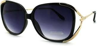SA106 Womens Luxury Metal Ribbon Arm Ovesized Butterfly Diva Sunglasses Black: Buy Online at Best Price in UAE - Amazon.ae