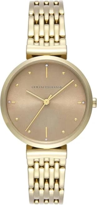 Armani Exchange Women's Zoe Three-Hand Gold-Tone Stainless Steel Diamond Accent