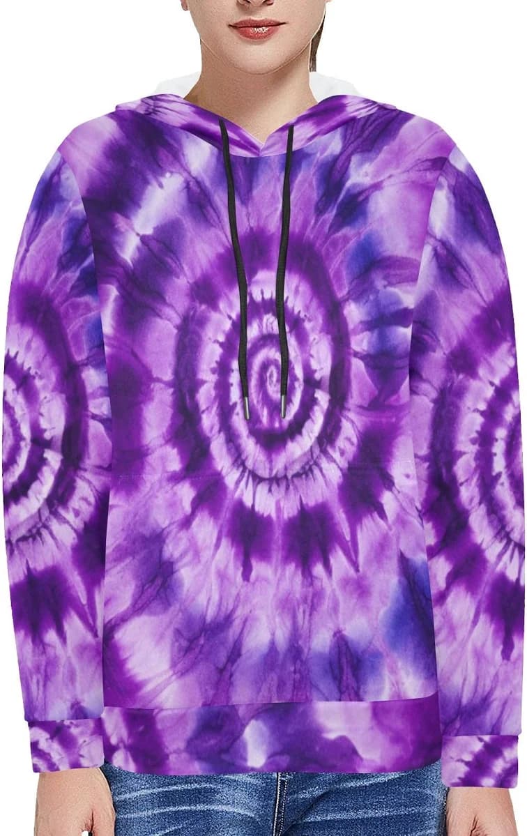 Tie Dye Women's Fleece Graphic Hoodie with Pockets