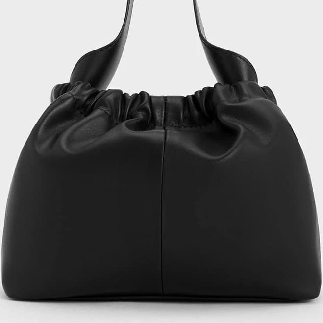 Charles & Keith Ally Ruched Slouchy Chain-Handle Bag