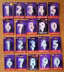 6CM Large Pink or Blue Number Birthday Candles Cake Decoration