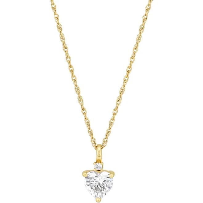 Brilliance Fine Jewelry 14kt Gold Plated Sterling Silver Cubic Zirconia Heart Pendant
