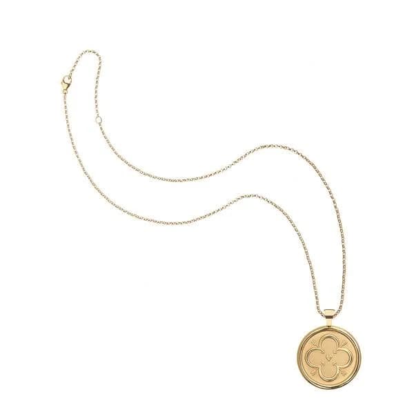 Jane Win Gold Pendant Coin LOVE JW Original Pendant Coin Gold Chain