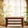 Cherry Finish Solid Wood Shoe Bench with Shelf : Target