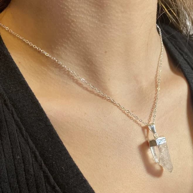 Natural Quartz Point Necklace