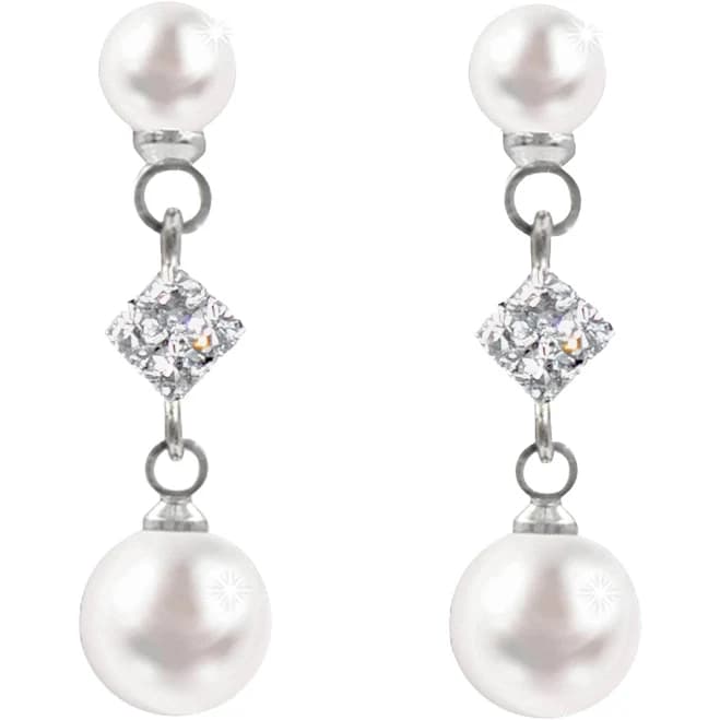 Timeless Radiance Pearl and Diamond Drop Earrings