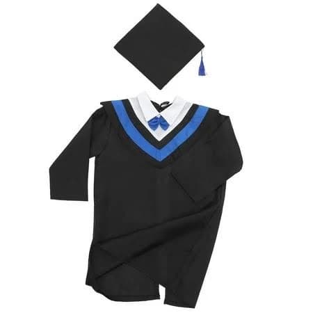 Offigam Black Graduation Gown Set with Cap and Tassel, Comfortable Breathable Fabric for High School College Ceremony, Kids Unisex, Size: Medium