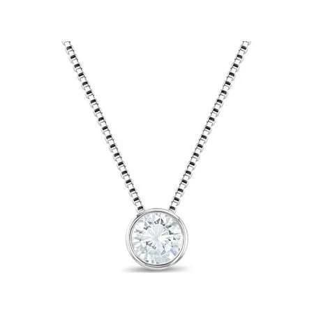 In Season Jewelry 925 Sterling Silver CZ Halo Pendant Necklace