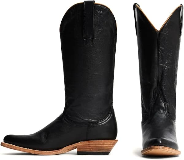 Pointed-Toe Mid Calf Cowgirl Boots