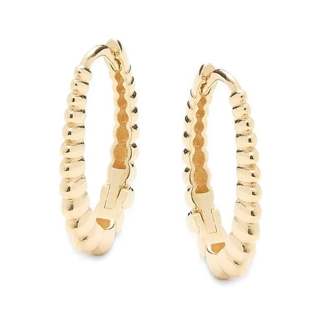 Saks Fifth Avenue 14K Yellow Gold Textured Huggie Earrings